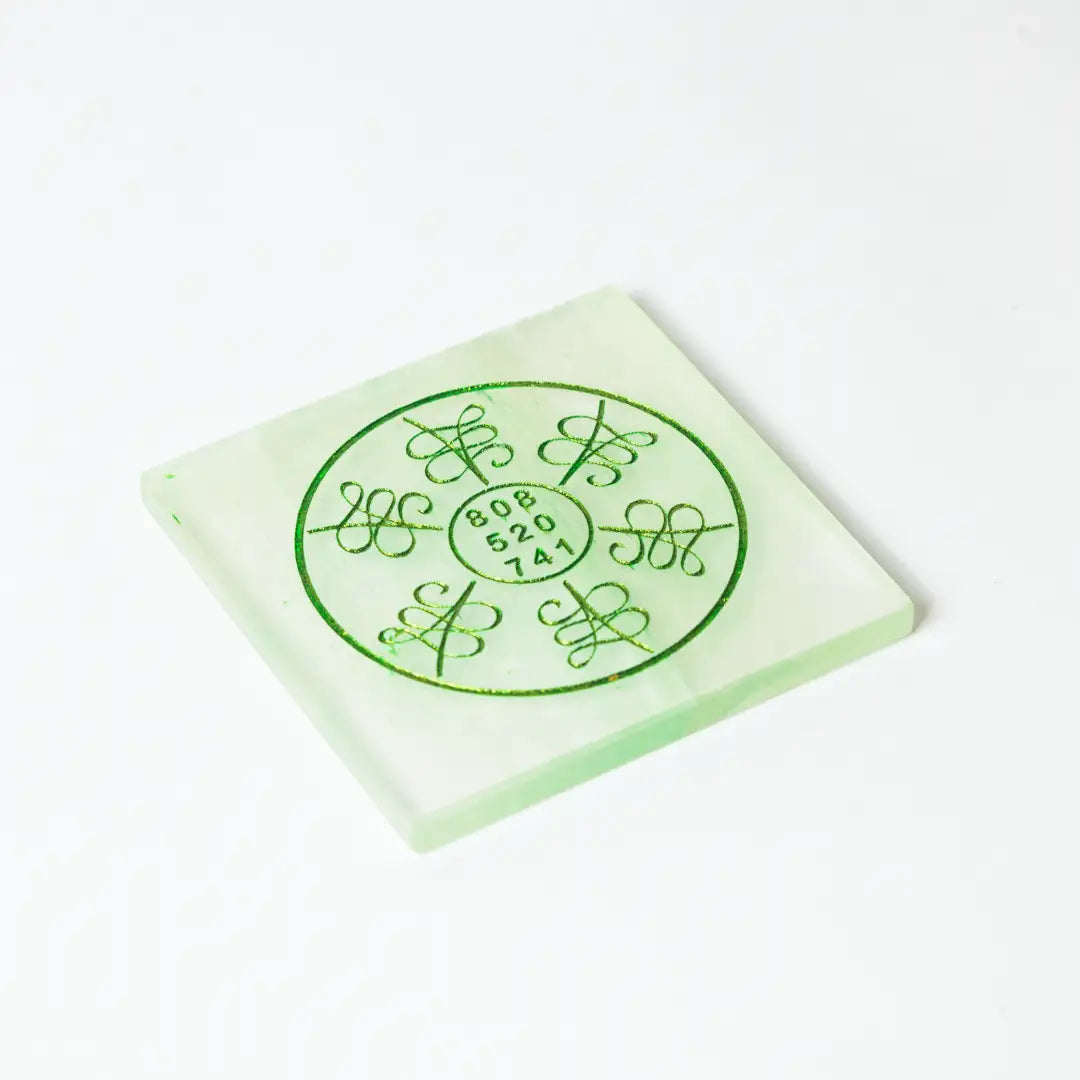 Selenite Abundance Energy Grid Plate – Square