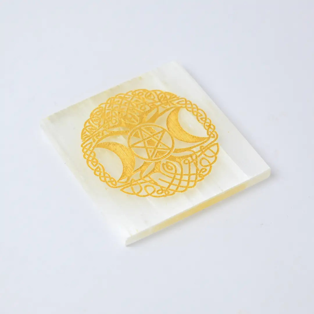 Selenite Triple Moon Charging Plate - Square