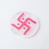 Selenite Om Swastik Energy Charging Plate - Round