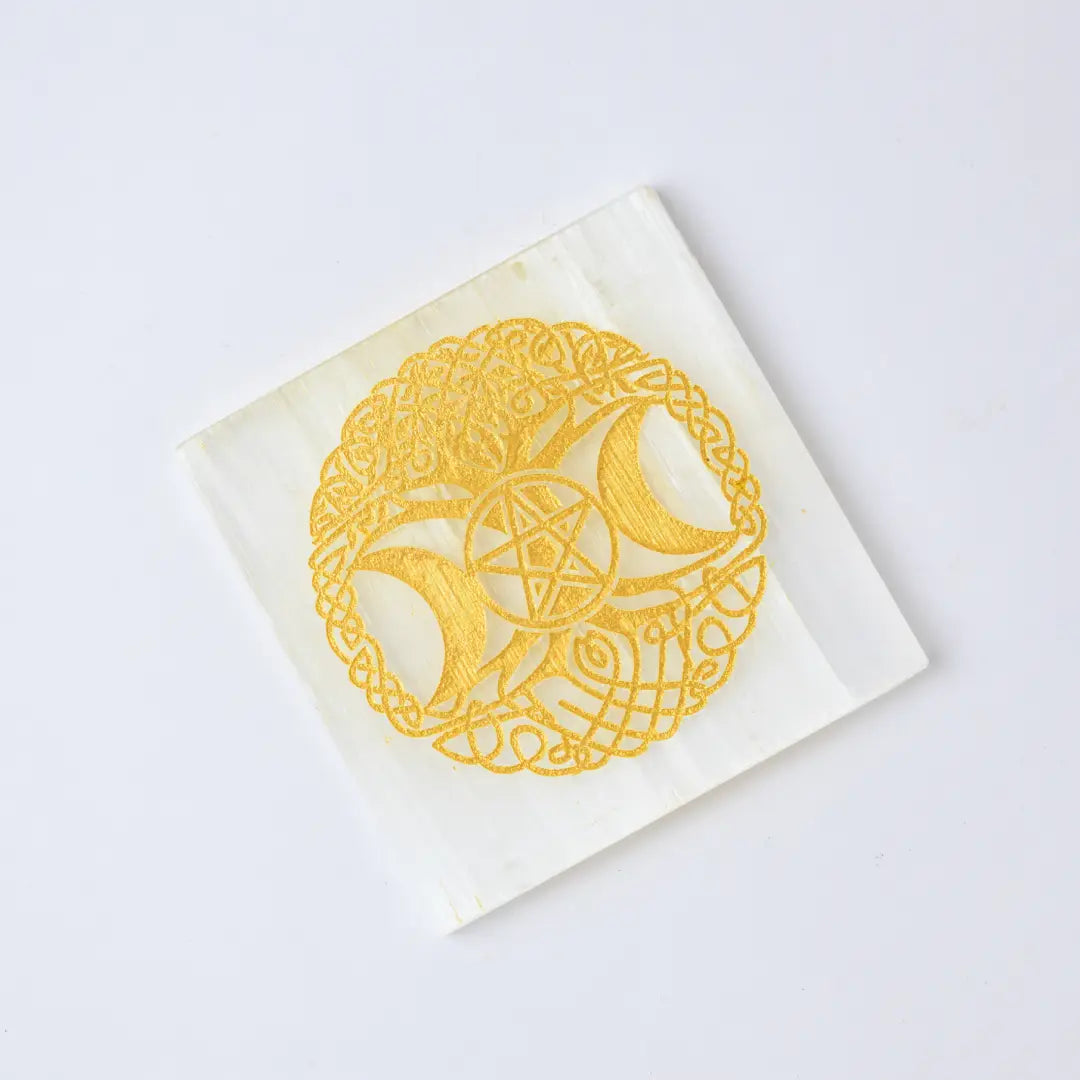Selenite Triple Moon Charging Plate - Square