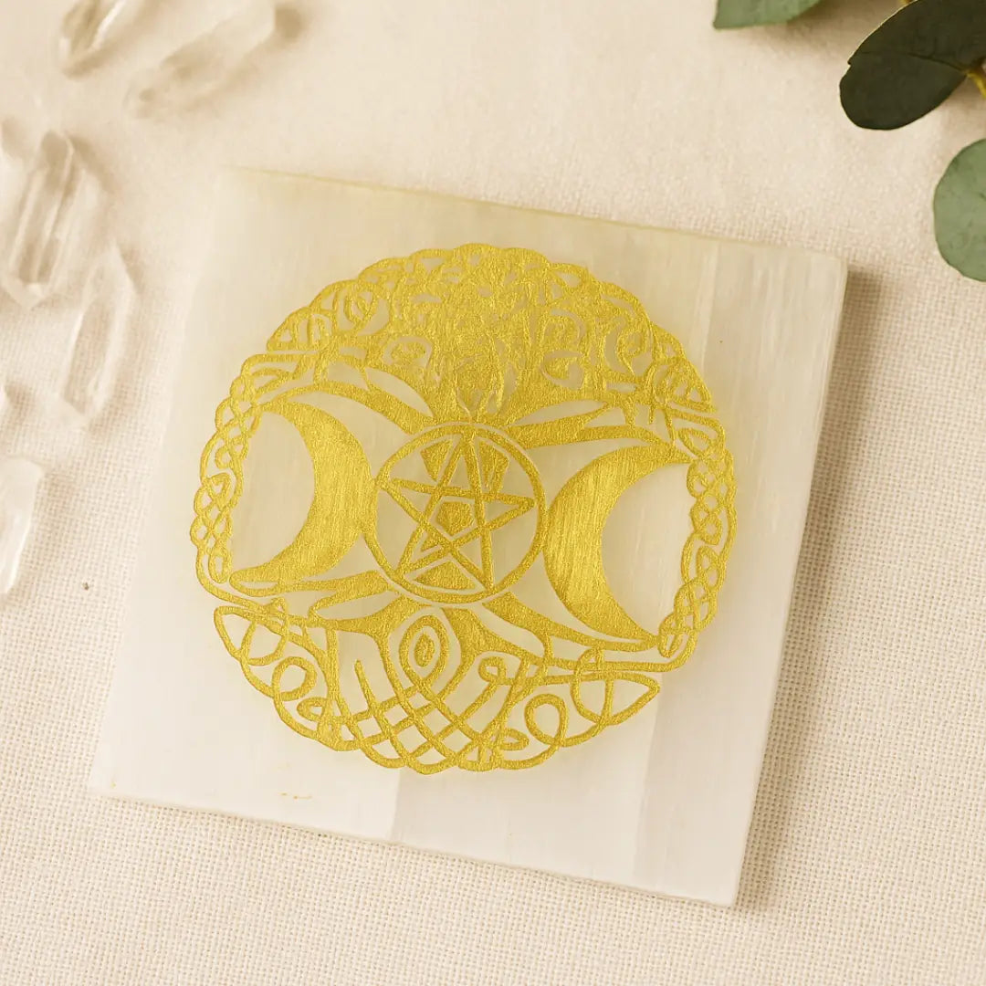 Selenite Triple Moon Charging Plate - Square
