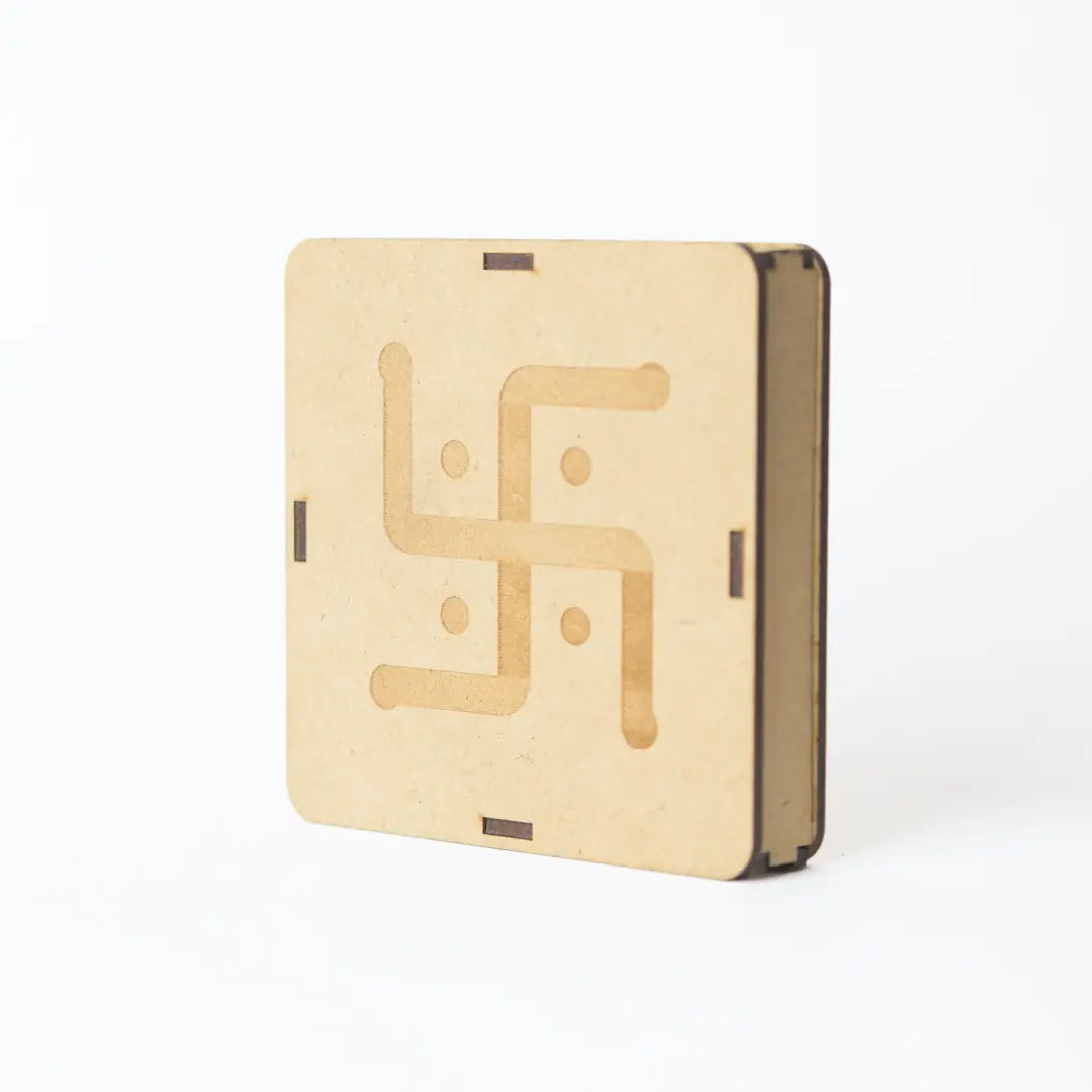 Selenite Om Swastik Energy Charging Plate - Square