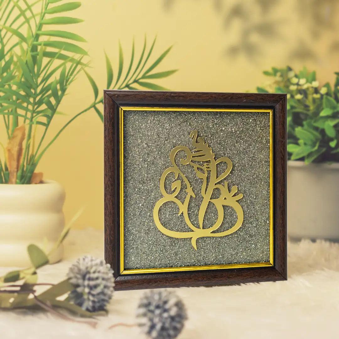Ganesha Pyrite Frame