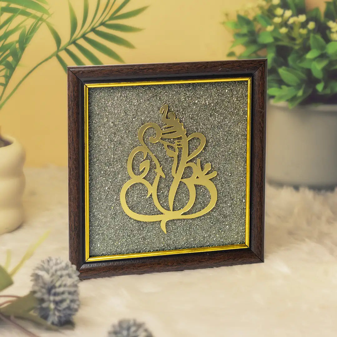 Ganesha Pyrite Frame