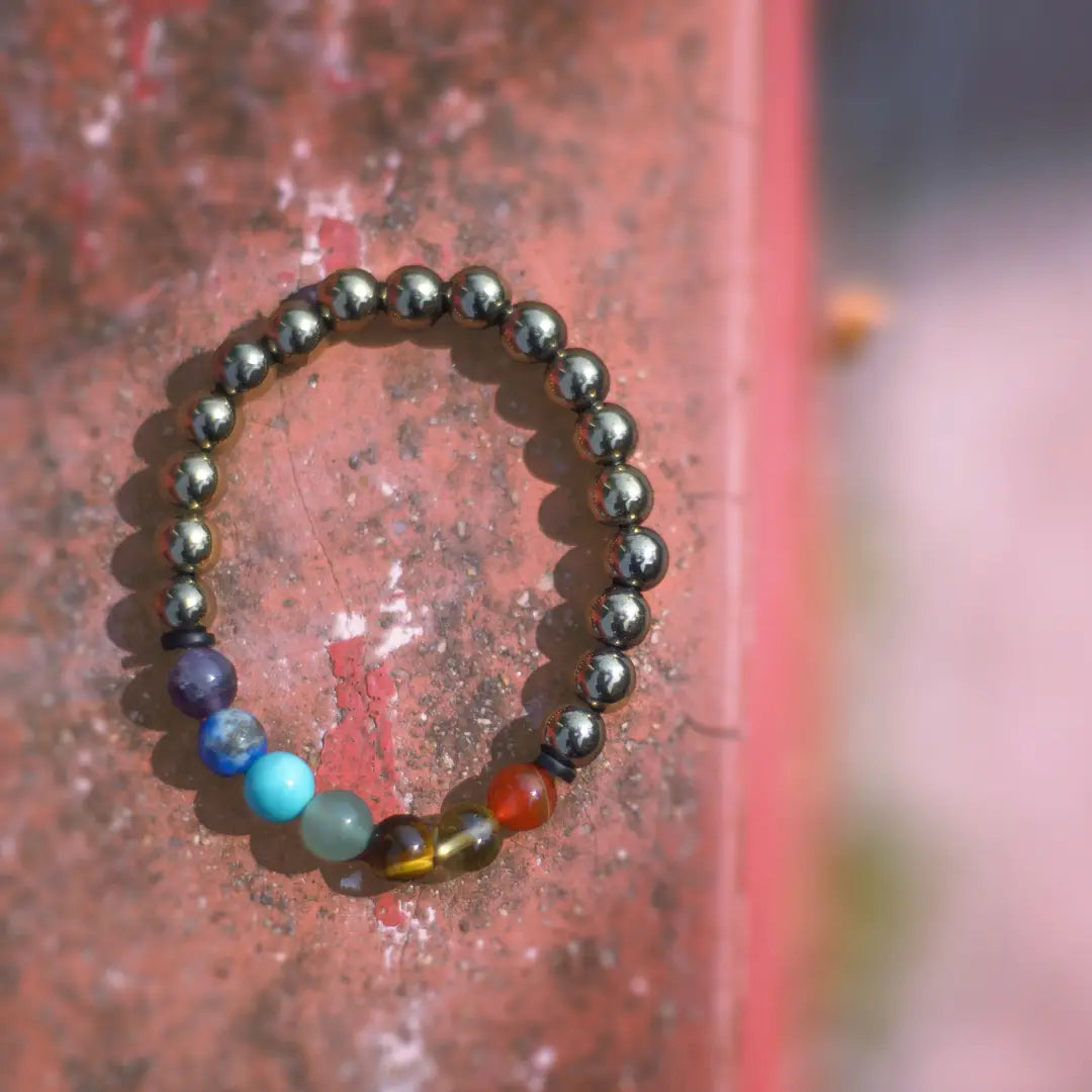 Copper pyrite hamatite with 7 chakra