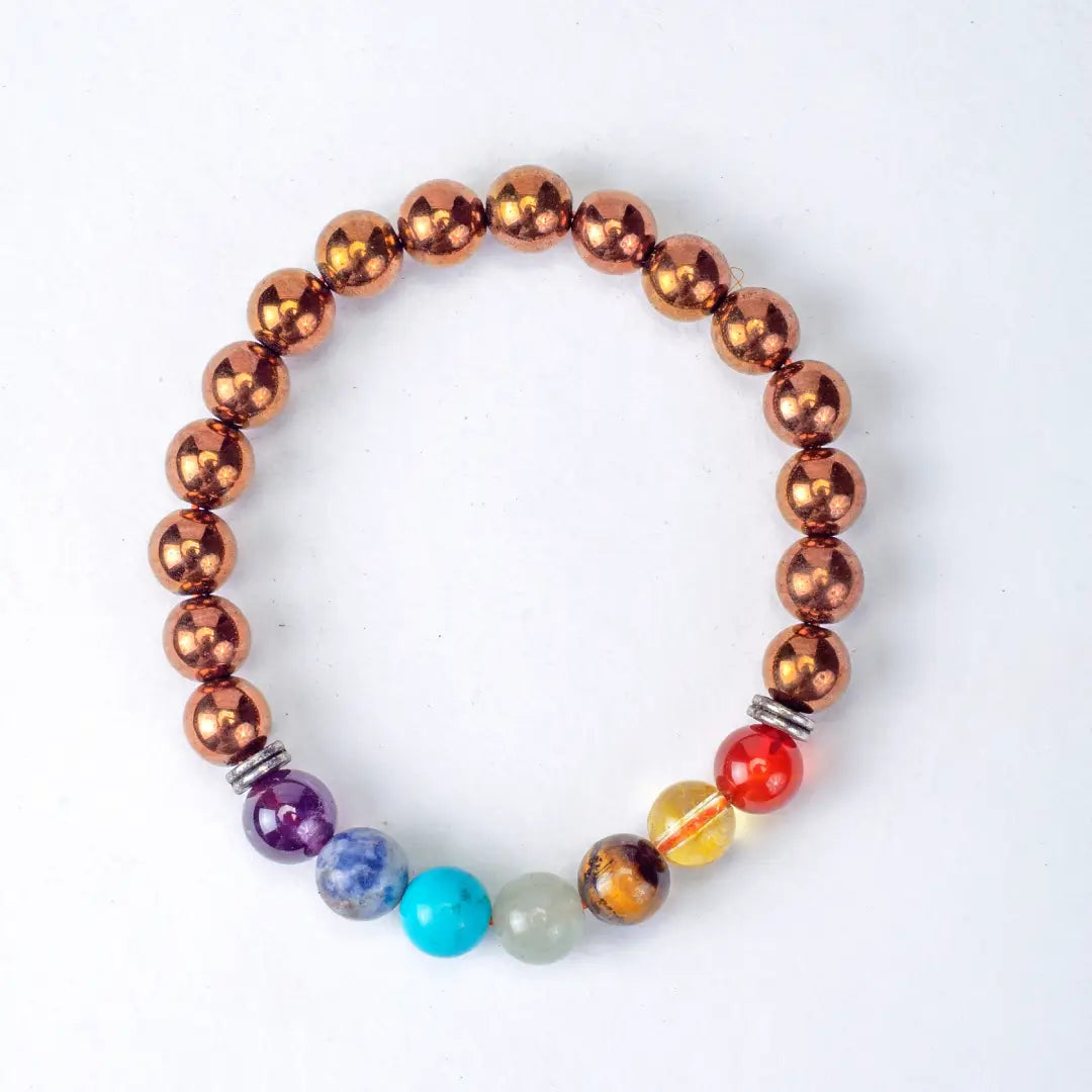 Copper pyrite hamatite with 7 chakra