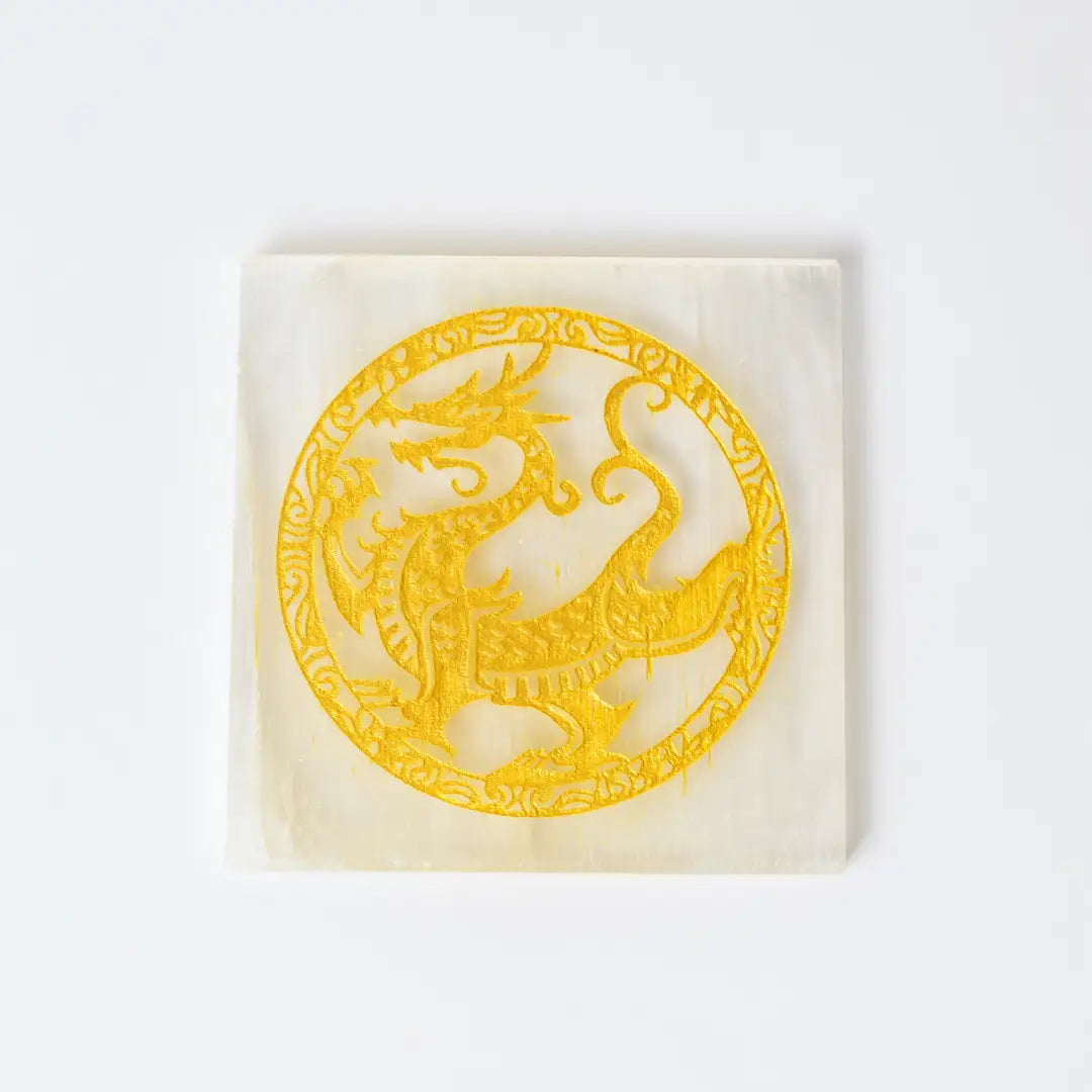 Selenite Dragon Charging Plate– Square