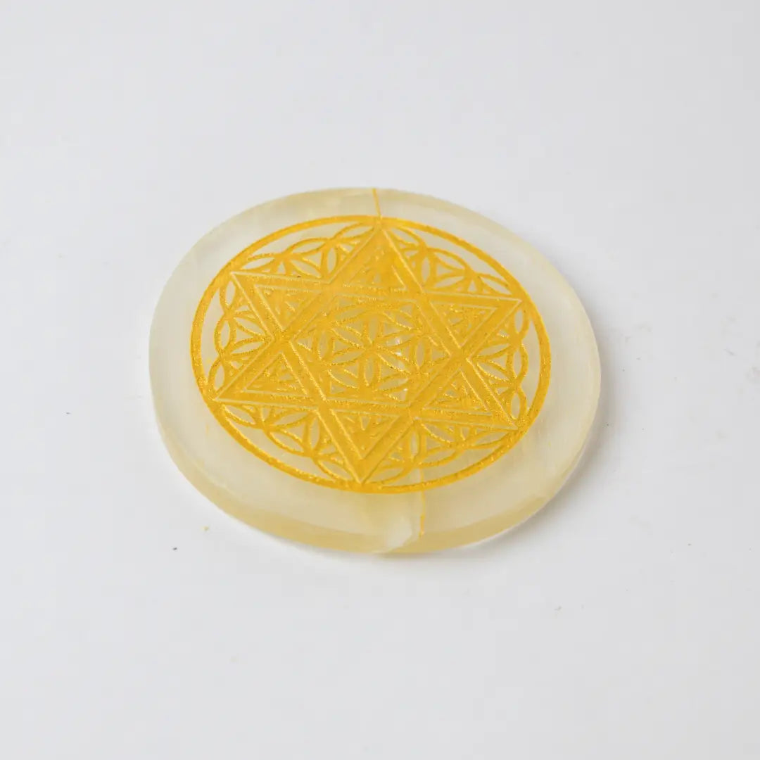 Selenite Merkaba Charging Plate - Round