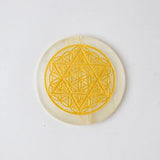 Selenite Merkaba Charging Plate - Round