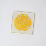 Selenite Eye of Horus Charging Plate - Square