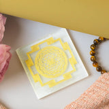 Selenite Shri Yantra Charging Plate - Square