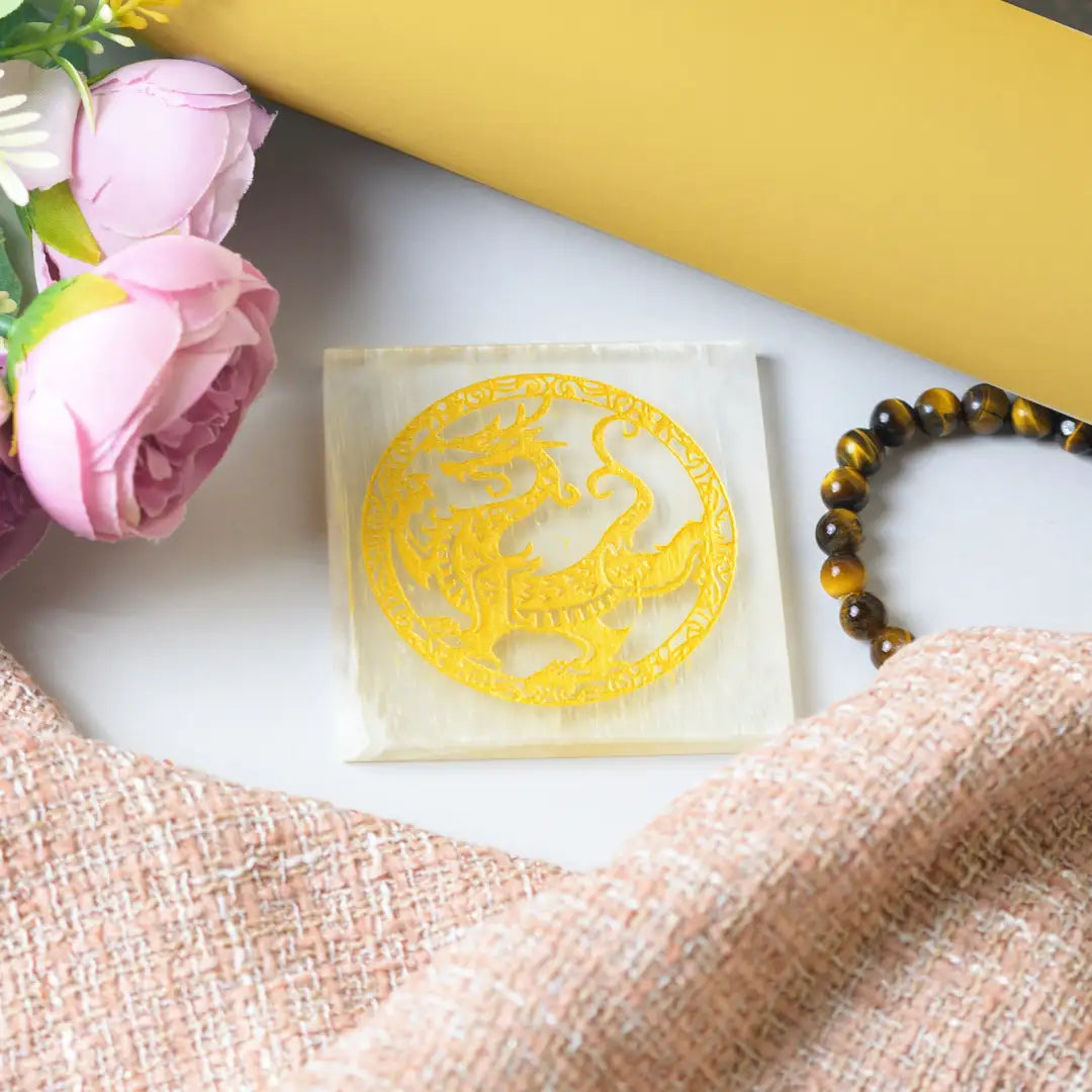 Selenite Dragon Charging Plate– Square