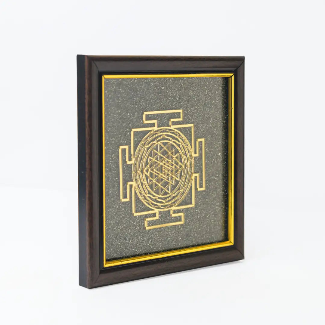 Pyrite Shri Yantra Engraved