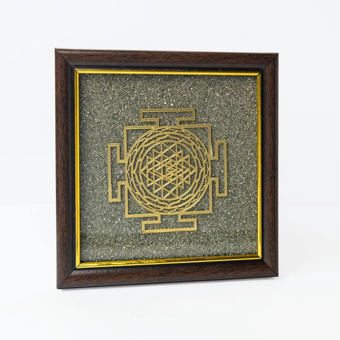 Pyrite Shri Yantra Engraved
