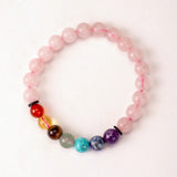 7 chakra with rose quartz
