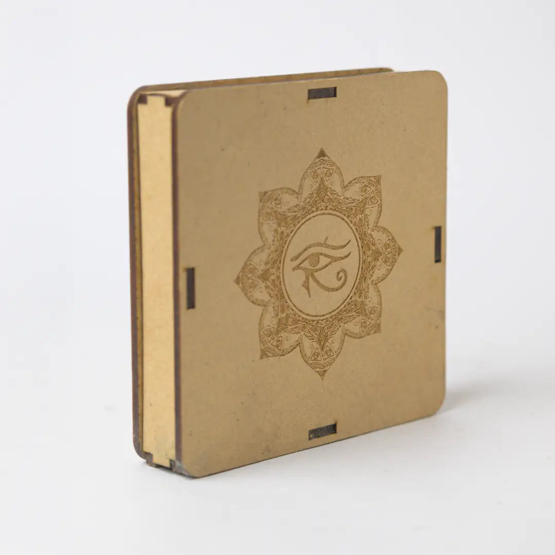 Selenite Eye of Horus Charging Plate - Round