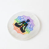 Selenite Seven Chakra Meditation Charging Plate - Round