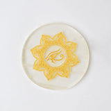 Selenite Eye of Horus Charging Plate - Round