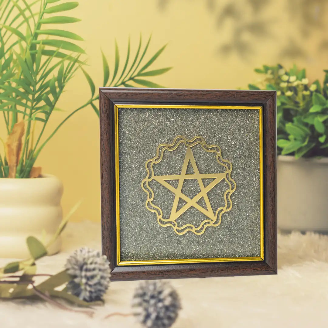 Maha Lakshmi Yantra Pyrite Frame