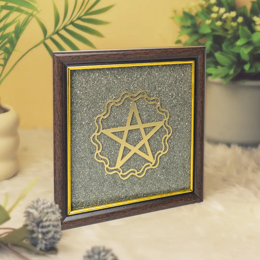 Maha Lakshmi Yantra Pyrite Frame