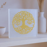 Selenite Tree of Life Chakra Charging Plate - Square