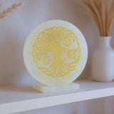 Selenite Tree of Life Chakra Charging Plate - Round