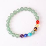 Green aventurine with 7 chakras