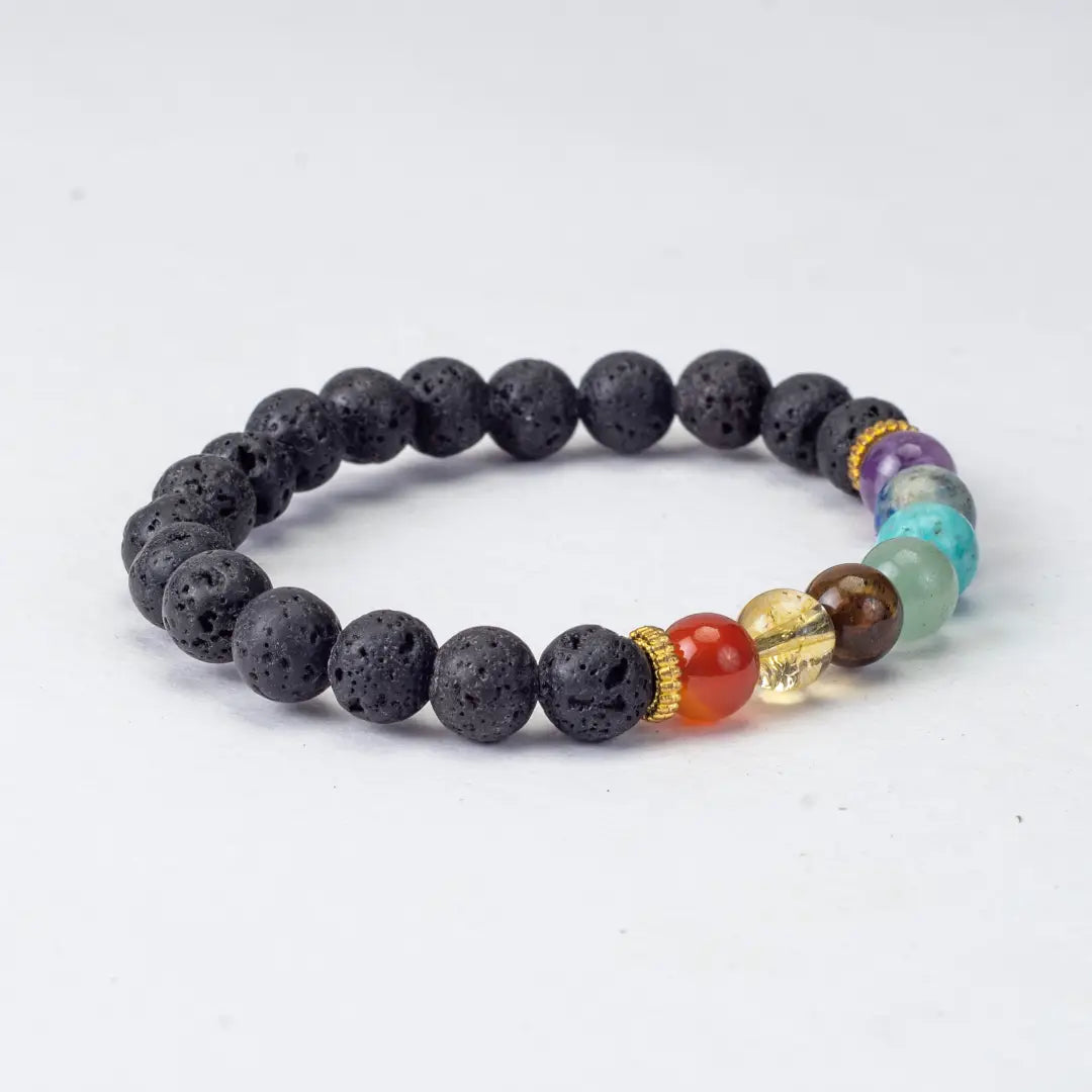 Lava stone with 7 chakras