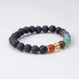 Lava stone with 7 chakras