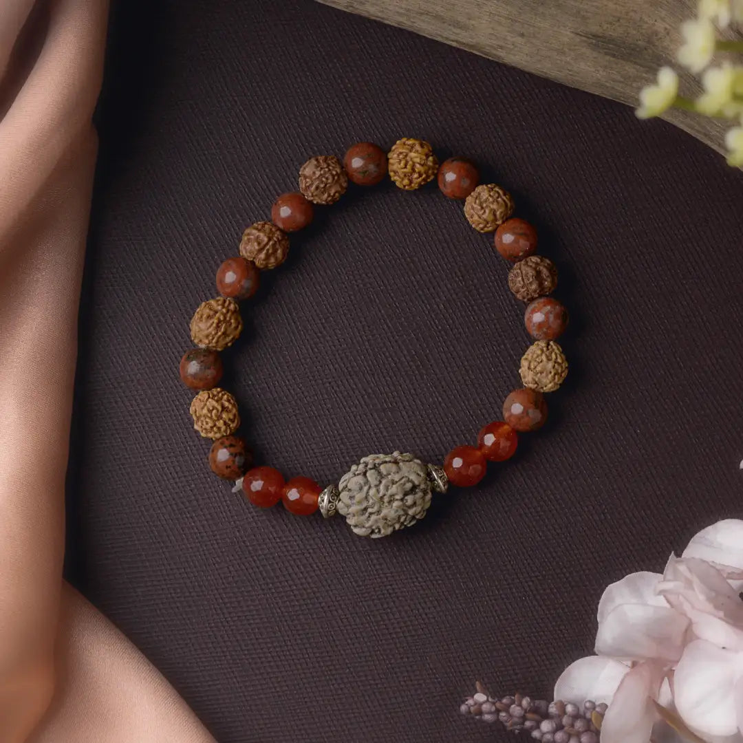 Mesh Rashi Rudrax Bracelet