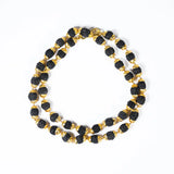 Rudrax Mala Black Gold Plated