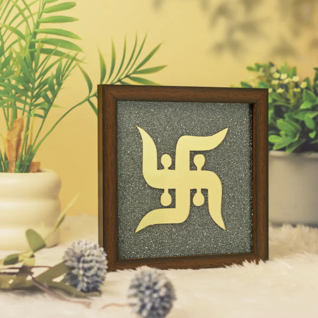 Pyrite Swastik Engraved