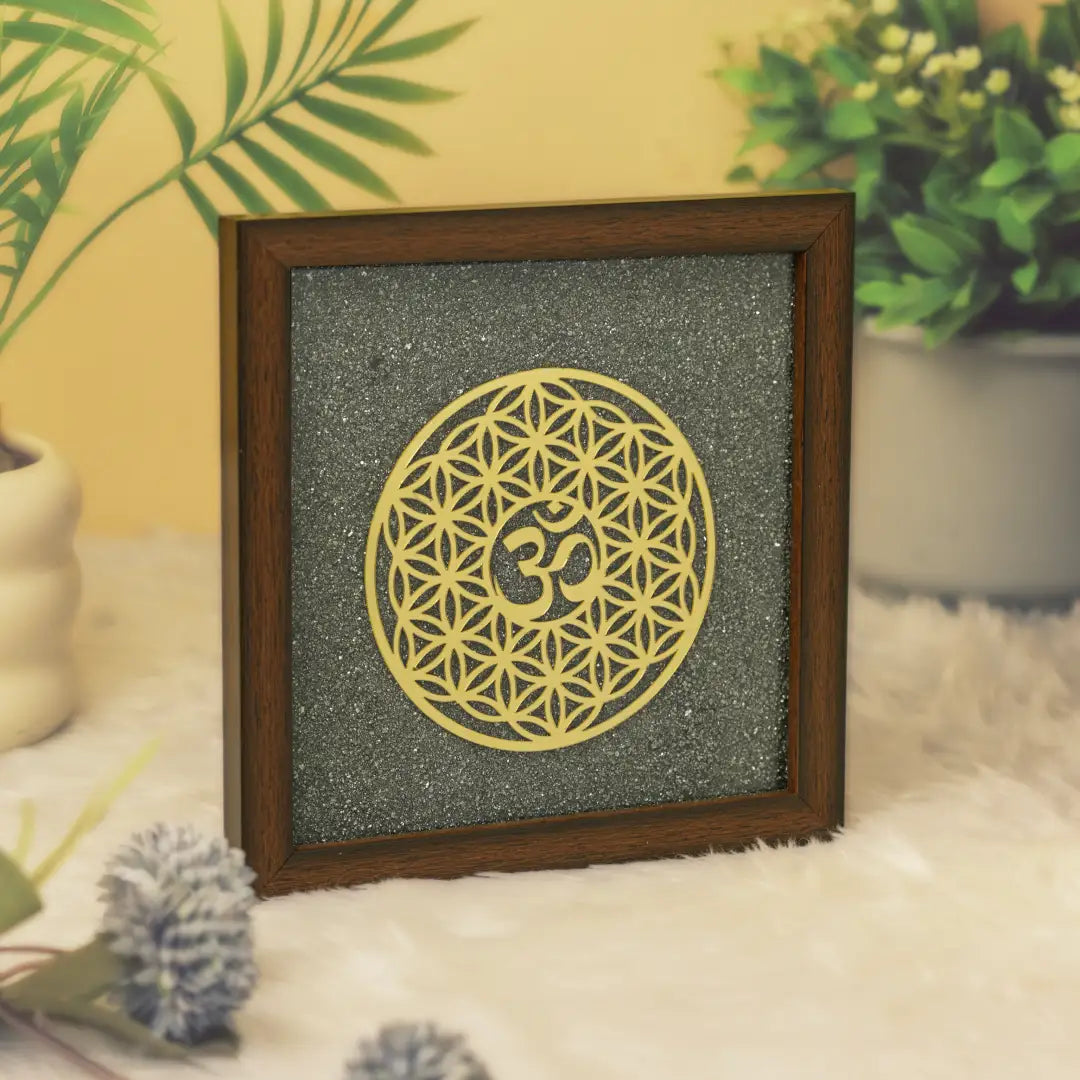 Pyrite OM Golden Flower of Life