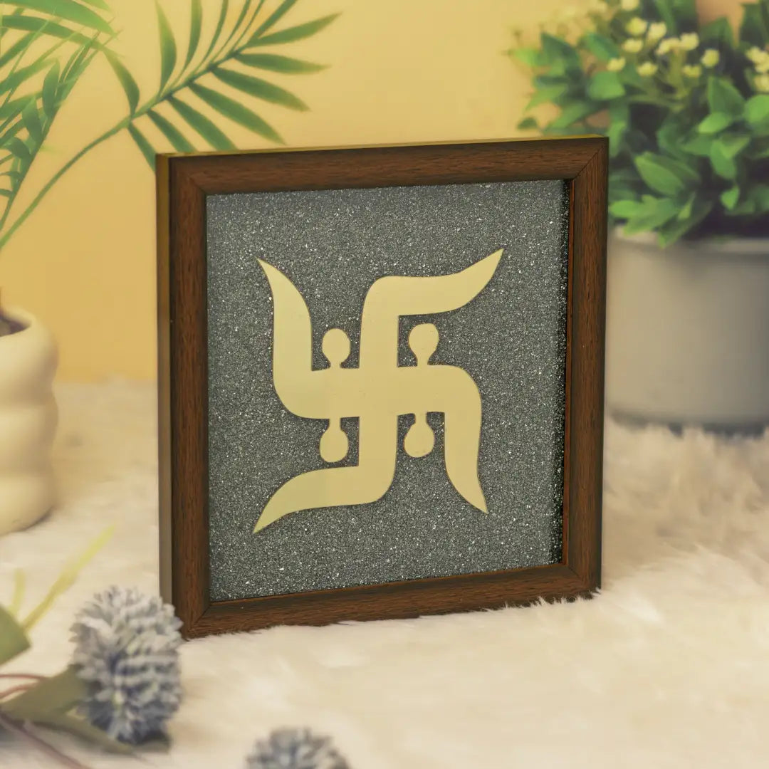 Pyrite Swastik Engraved