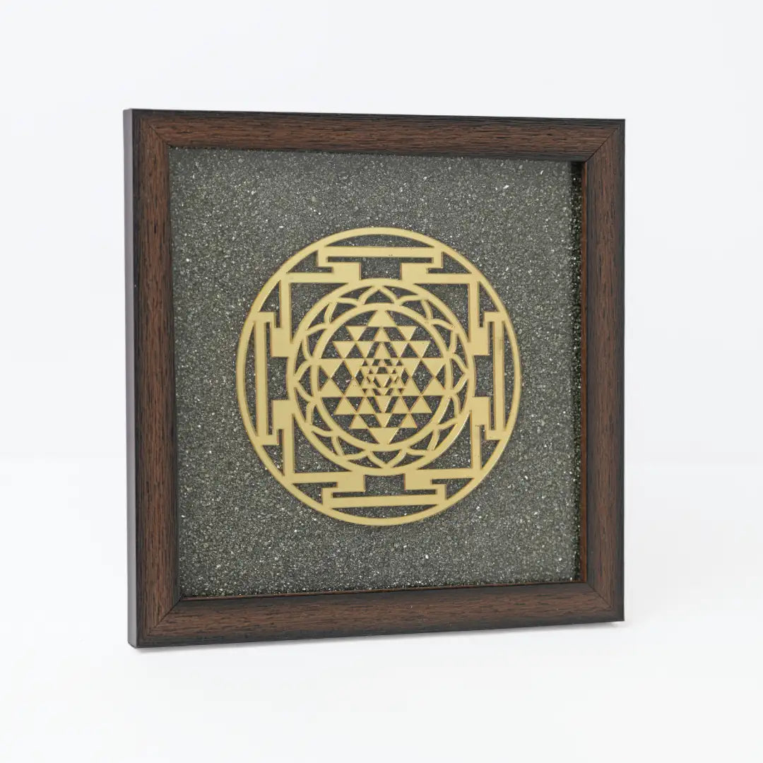 Pyrite Shri Yantra Engraved