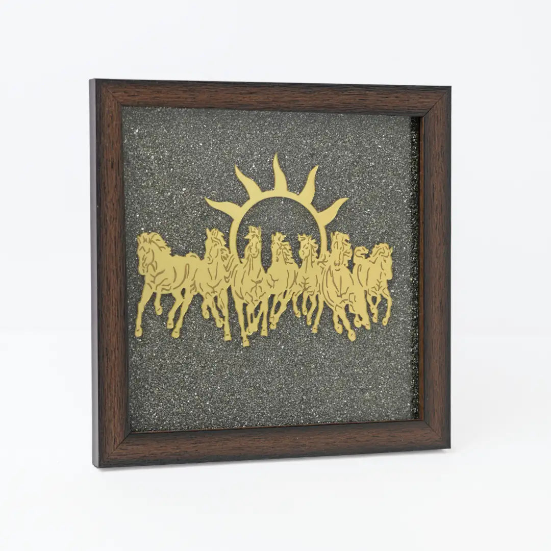 Seven Running Horses with Sun