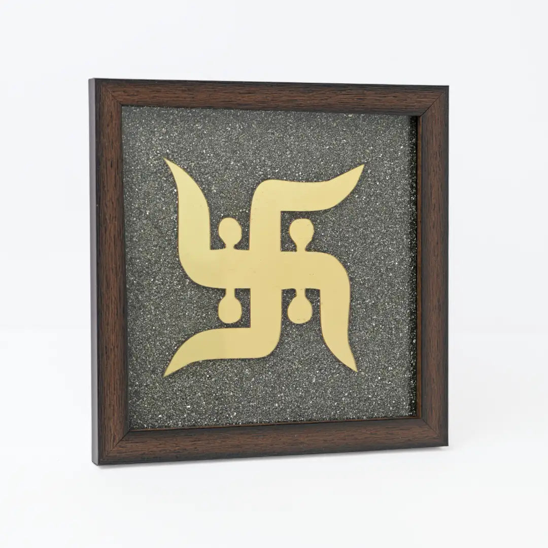 Pyrite Swastik Engraved