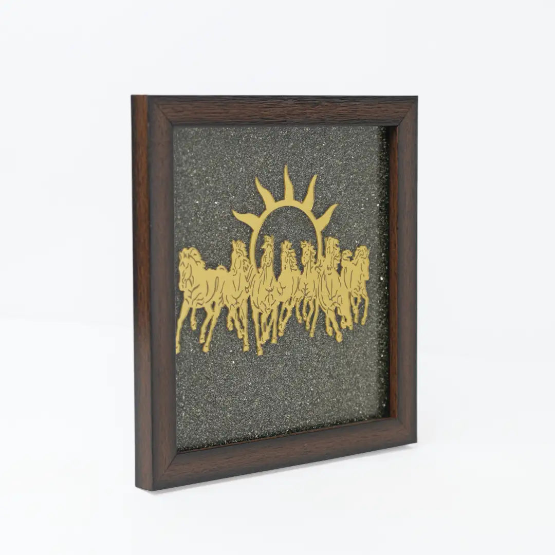 Seven Running Horses with Sun