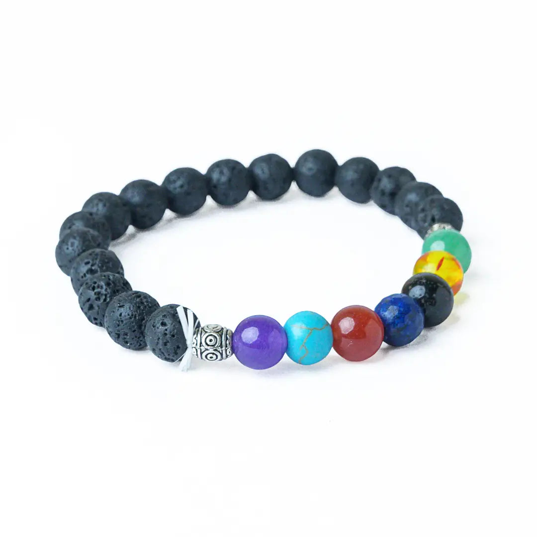 Seven Chakraa With Lava Stone Bracelet