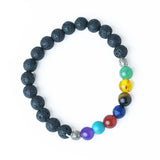 Seven Chakraa With Lava Stone Bracelet