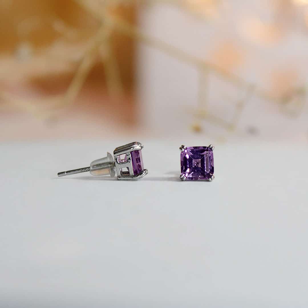 Amethyst 925 Sterling Silver Stud Earring