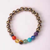 golder pyrite hamatite with 7 chakras